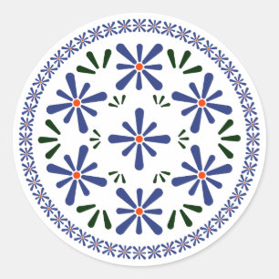 Pools ontwerp van traditionele keramiek. ronde sticker