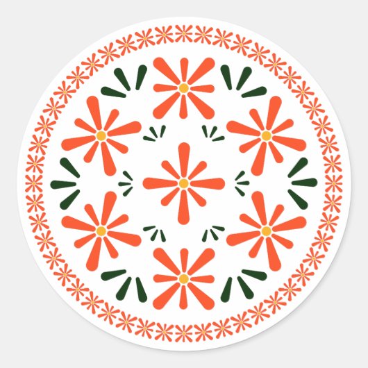 Pools ontwerp van traditionele keramiek. ronde sticker (Voorkant)