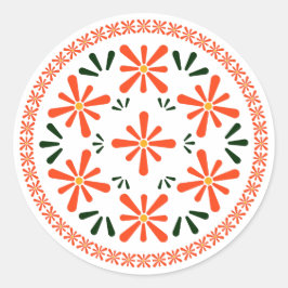 Pools ontwerp van traditionele keramiek. ronde sticker