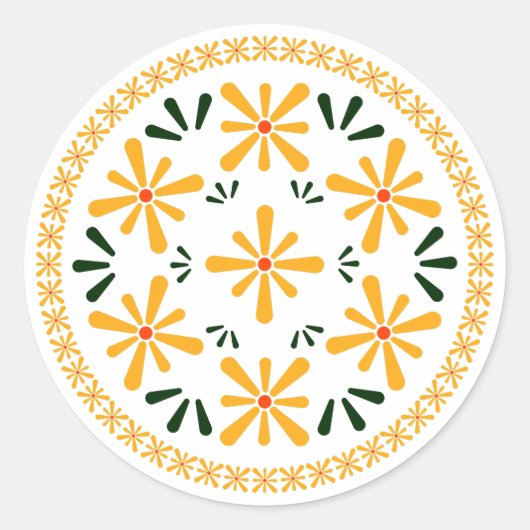 Pools ontwerp van traditionele keramiek. ronde sticker (Voorkant)