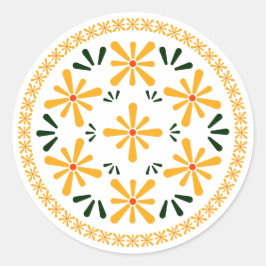 Pools ontwerp van traditionele keramiek. ronde sticker