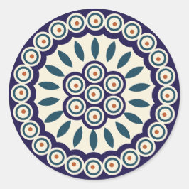 Pools ontwerp van traditionele keramiek. ronde sticker