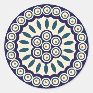 Pools ontwerp van traditionele keramiek. ronde sticker