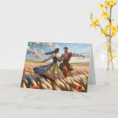 Pools paar dansen kaart (Gele Bloem)