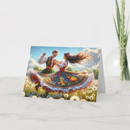 Pools paar dansen kaart