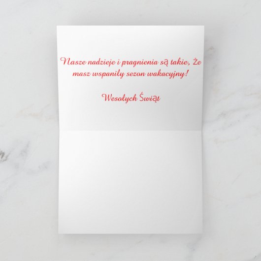 Pools/Polski - Vrolijke Kerstmis/Wesołych Świąt Feestdagen Kaart (Binnen)