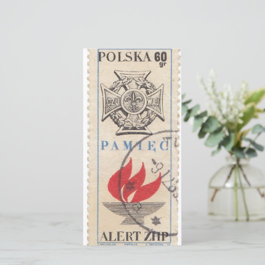 Pools poststempel bedankkaart (Staand voorkant)