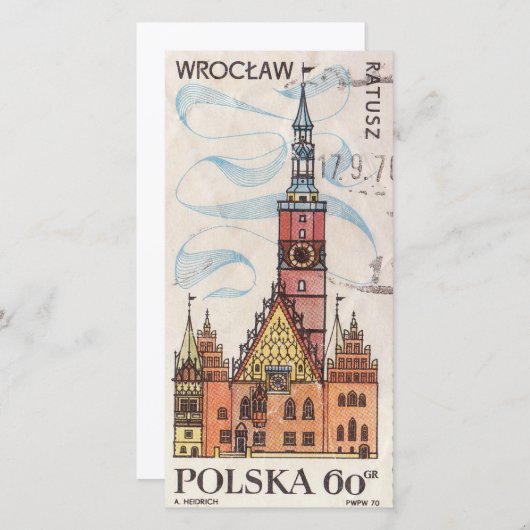 Pools poststempel Wroclaw Bedankkaart (Voorkant / Achterkant)