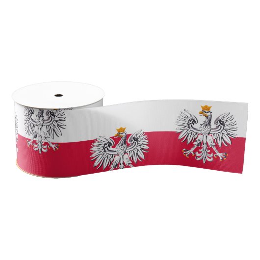 Pools symbool vlag en adelaar, Polen / sport Grosgrain Lint (Spoel)