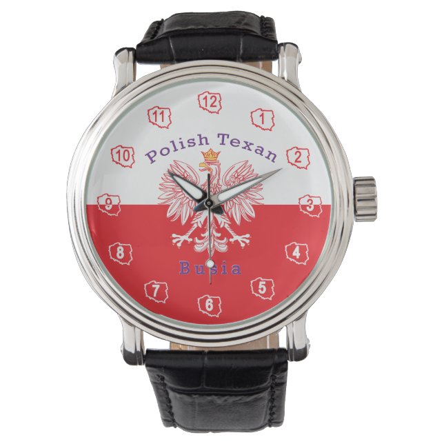 Pools Texan Eagle Busia Horloge (Voorkant)