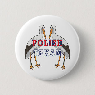 Pools Texan White Stork Ronde Button 5,7 Cm
