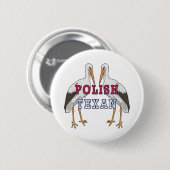 Pools Texan White Stork Ronde Button 5,7 Cm (Voorkant /achterkant)