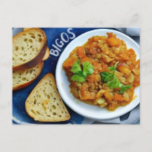 Pools traditioneel voedsel, Briefkaart voor postov