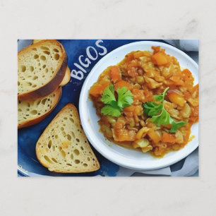 Pools traditioneel voedsel, Briefkaart voor postov