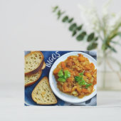 Pools traditioneel voedsel, Briefkaart voor postov (Staand voorkant)