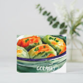 Pools traditioneel voedsel, Briefkaart voor postov (Staand voorkant)