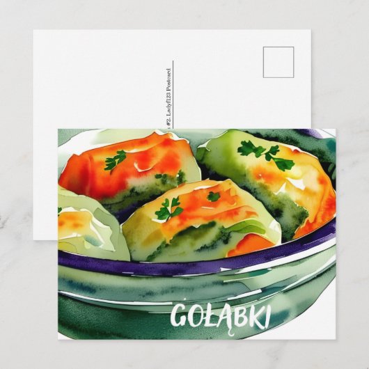 Pools traditioneel voedsel, Briefkaart voor postov (Voorkant / Achterkant)