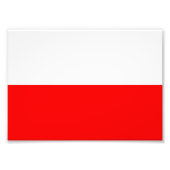 Pools vlaggensymbool rood wit foto afdruk (Voorkant)