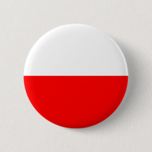 Pools vlaggensymbool rood wit ronde button 5,7 cm