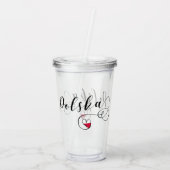 Pools vlaggeschut, Pools Script Polska Acryl Drinkbeker (Achterkant)