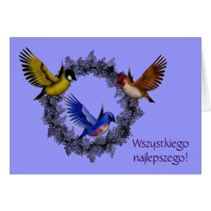 Pools vogelkaartje Sto Lat Birds Flower Wreater