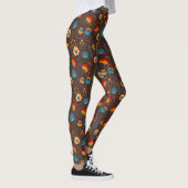 Pools Volksmuziek Bloemen Wycinanki Brown Leggings (Rechts)