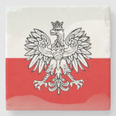 Pools wapenschild stenen onderzetter (Voorkant)