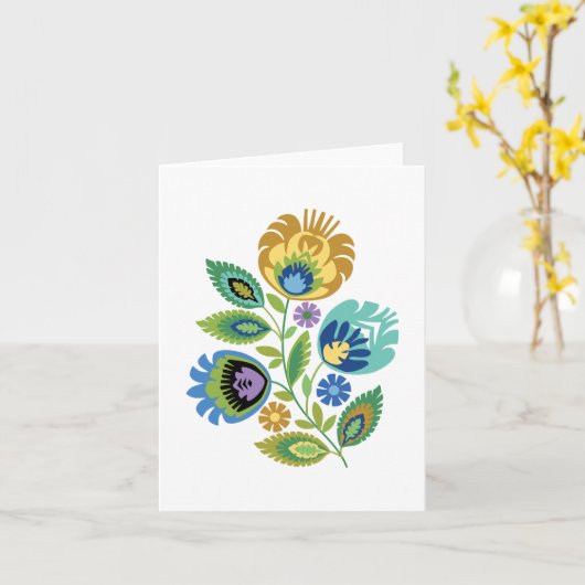 Pools Wenskaart van Floral Yellow Ochre Kaart (Gele Bloem)