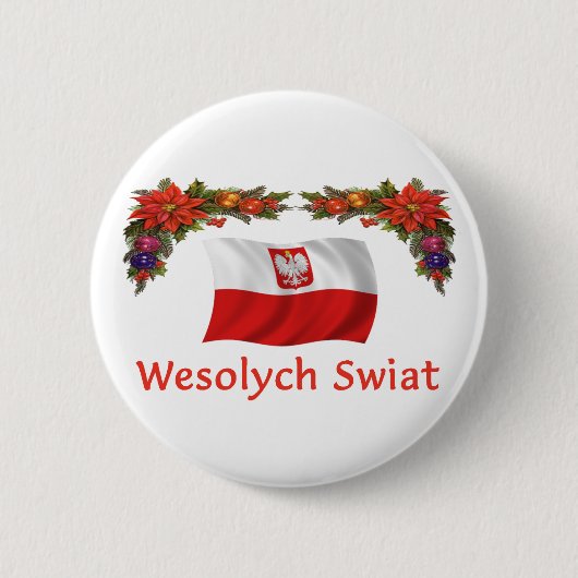 Pools Wesolych Swiat Ronde Button 5,7 Cm (Voorkant)