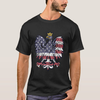 Poolse adelaar Amerikaanse vlag Poolse wortels Dyn T-shirt