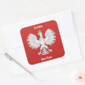 Poolse adelaar boekenplaat vierkante sticker (Envelop)
