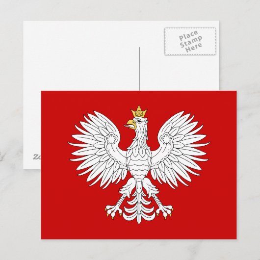 Poolse adelaar briefkaart (Voorkant / Achterkant)