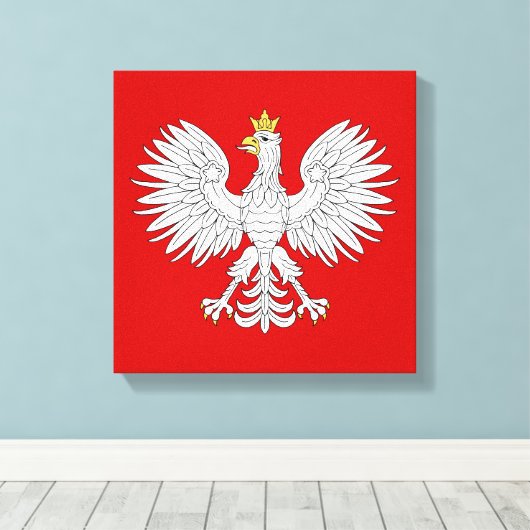 Poolse adelaar canvas afdruk (Insitu (Houten vloer))