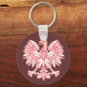 Poolse adelaar in rode Sleutelhanger (Voorkant)