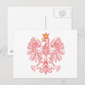 Poolse adelaar in rood briefkaart (Voorkant / Achterkant)