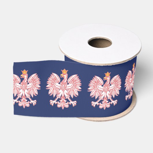 Poolse adelaar in rood grosgrain lint (Spoel)