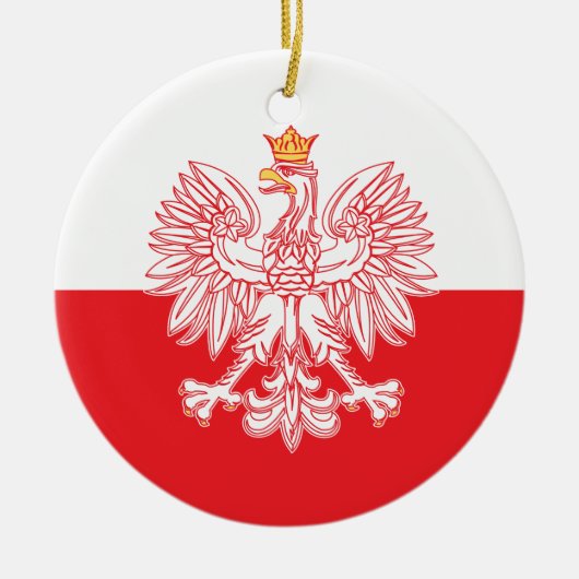 Poolse adelaar in rood keramisch ornament (Voorkant)