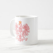 Poolse adelaar in rood koffiemok (Voorkant links)