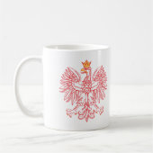 Poolse adelaar in rood koffiemok (Links)