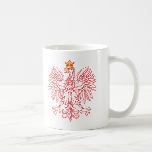 Poolse adelaar in rood koffiemok (Rechts)