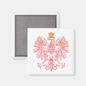 Poolse adelaar in rood magneet (Voorkant / Achterkant)