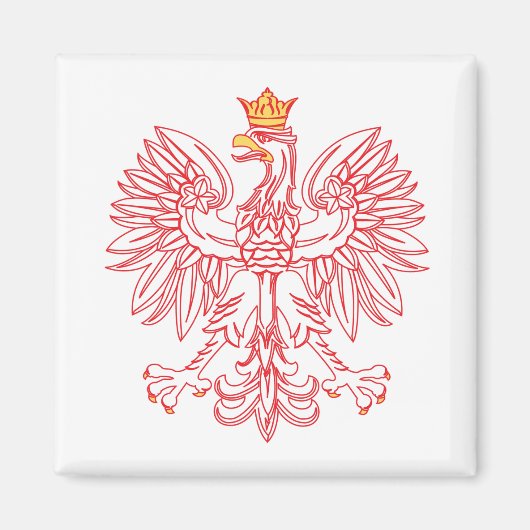 Poolse adelaar in rood magneet (Voorkant)