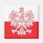 Poolse adelaar in rood magneet (Voorkant)