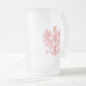 Poolse adelaar in rood matglas bierpul (Voorkant rechts)