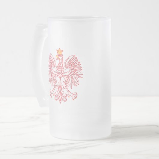 Poolse adelaar in rood matglas bierpul (Voorkant links)