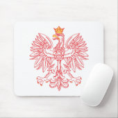 Poolse adelaar in rood muismat (Met muis)