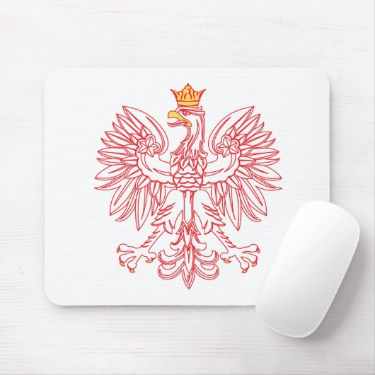 Poolse adelaar in rood muismat (Met muis)