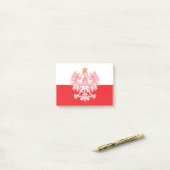 Poolse adelaar in rood post-it® notes (Op bureau)