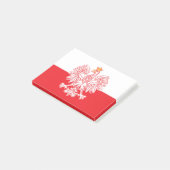 Poolse adelaar in rood post-it® notes (Schuin)
