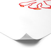 Poolse adelaar in rood poster (Hoek)